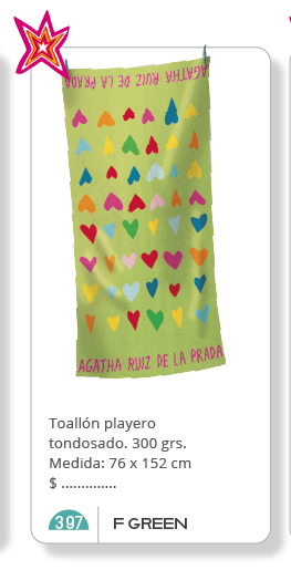 Toallón Playero licencia Agatha Ruiz De La Prada | F GREEN