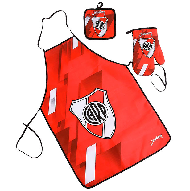 Set de manopla, delantal y agarradera River Plate
